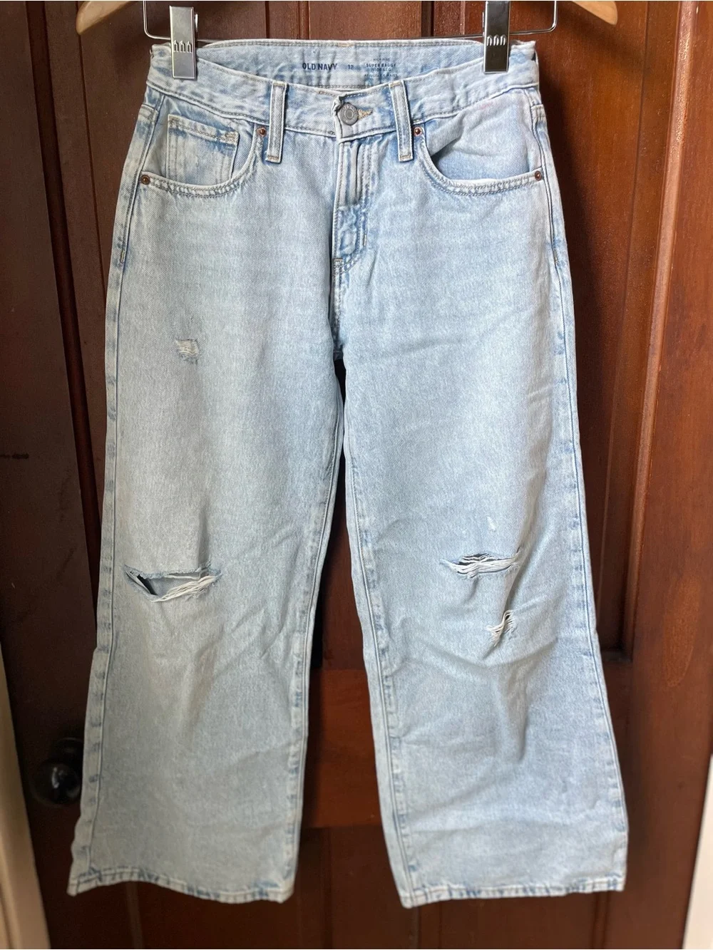 Old Navy girls size 12 high rise super baggy wide leg jeans
